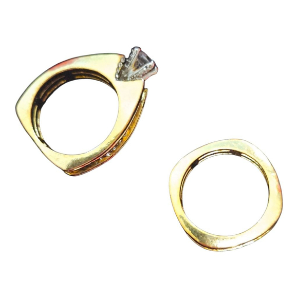 Women's Unbranded Gold Cubic Zirconia Ring Set, One Size - Picture 2 of 7